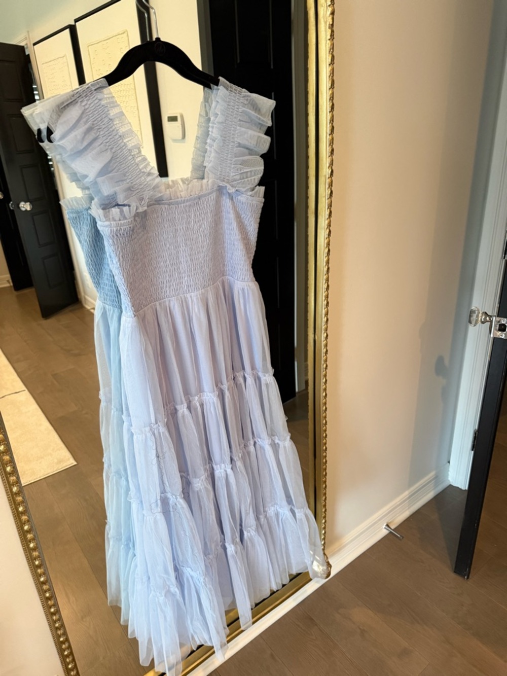 Light Blue Ruffled Tiered Women’s Dress - Picture 3 of 4